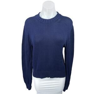 POLO Ralph Lauren Blue Knitted Crew Neck Long Sleeve Pullover Sweater Top Size L